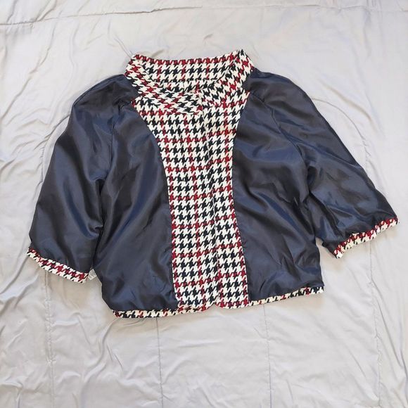 Cato Retro Houndstooth Print 3/4 Sleeved Cropped Jacket - Picture 9 of 13